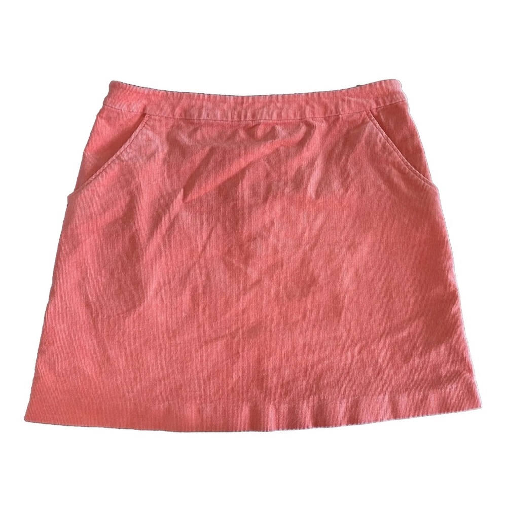 H&M Corduroy Zip Up Skirt Women's Size 6 Coral/Orange W/ pockets